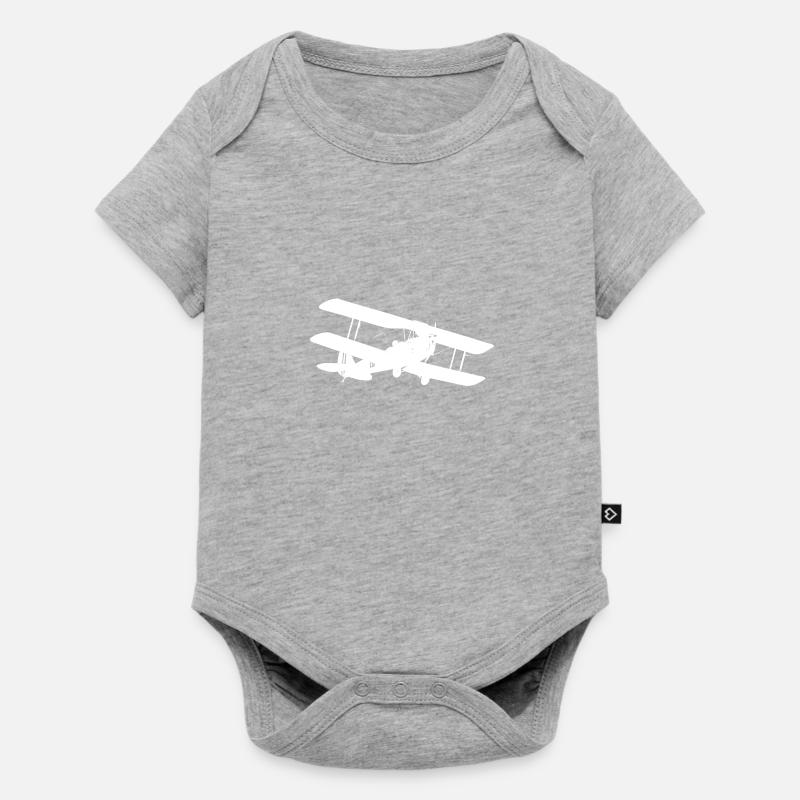 Avion biplan - Body à manches courtes Premium Bébé - gris chiné