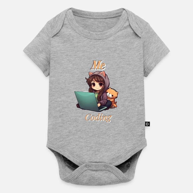 « Code Cutie: Codage de fille inspiré de l’anime » - Body à manches courtes Premium Bébé - gris chiné