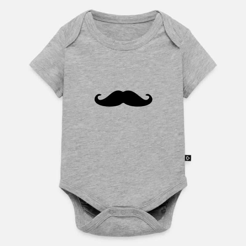Moustache - Body à manches courtes Premium Bébé - gris chiné