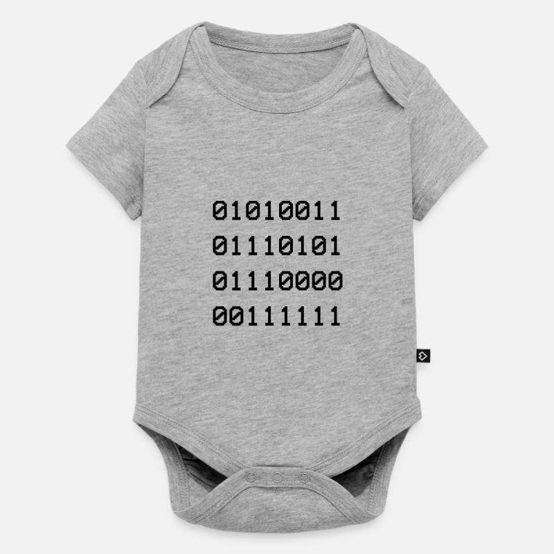 Sup Binary funny Shirt for Nerds - Baby Premium Kurzarmbody - Grau meliert