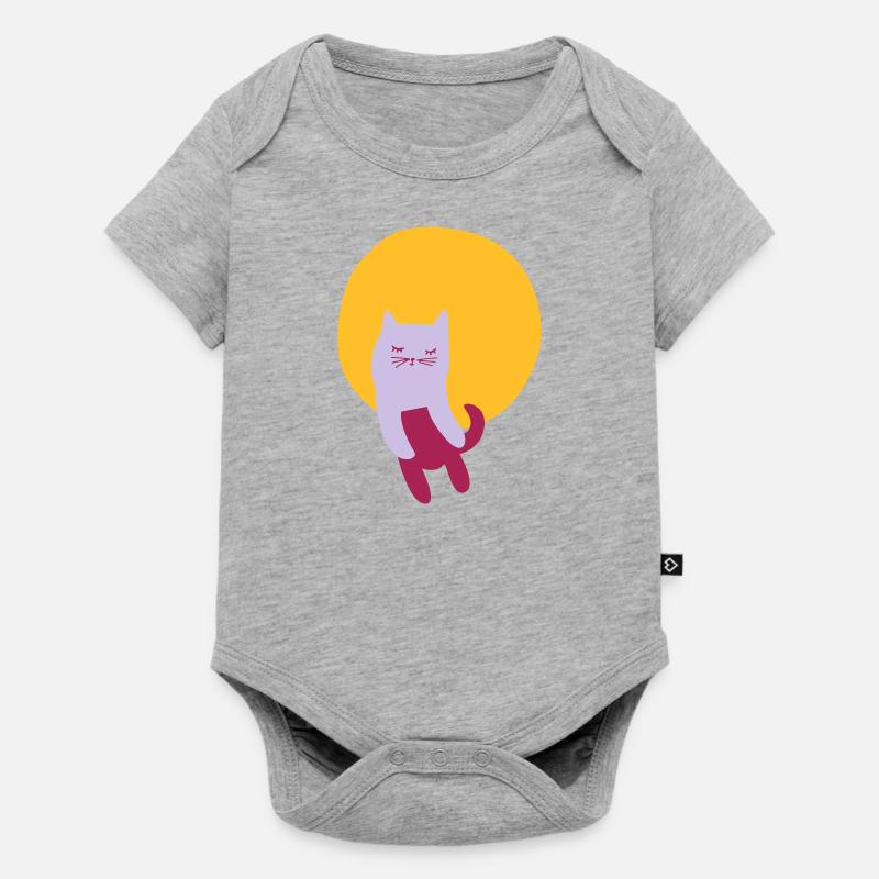 point de chat doux - Body à manches courtes Premium Bébé - gris chiné