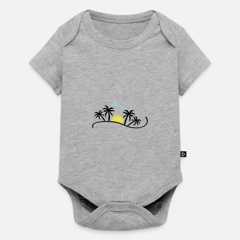 oiseaux coucher de soleil - Body à manches courtes Premium Bébé - gris chiné