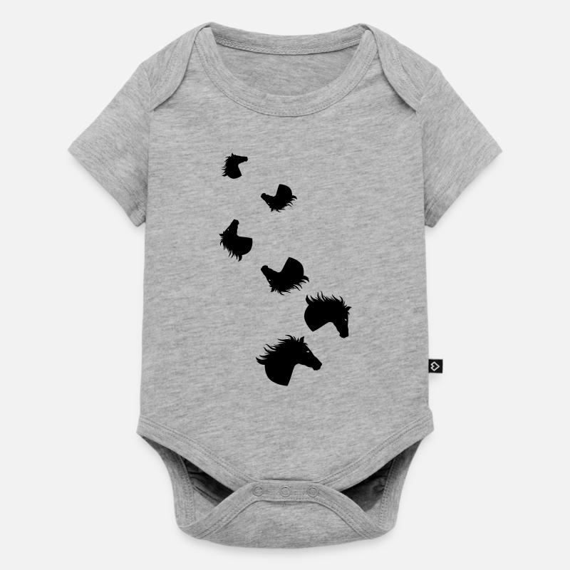 Icône Cheval Cheval - Body à manches courtes Premium Bébé - gris chiné