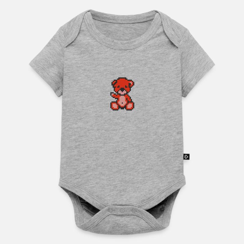 Pixel Bear Pepper - Body à manches courtes Premium Bébé - gris chiné