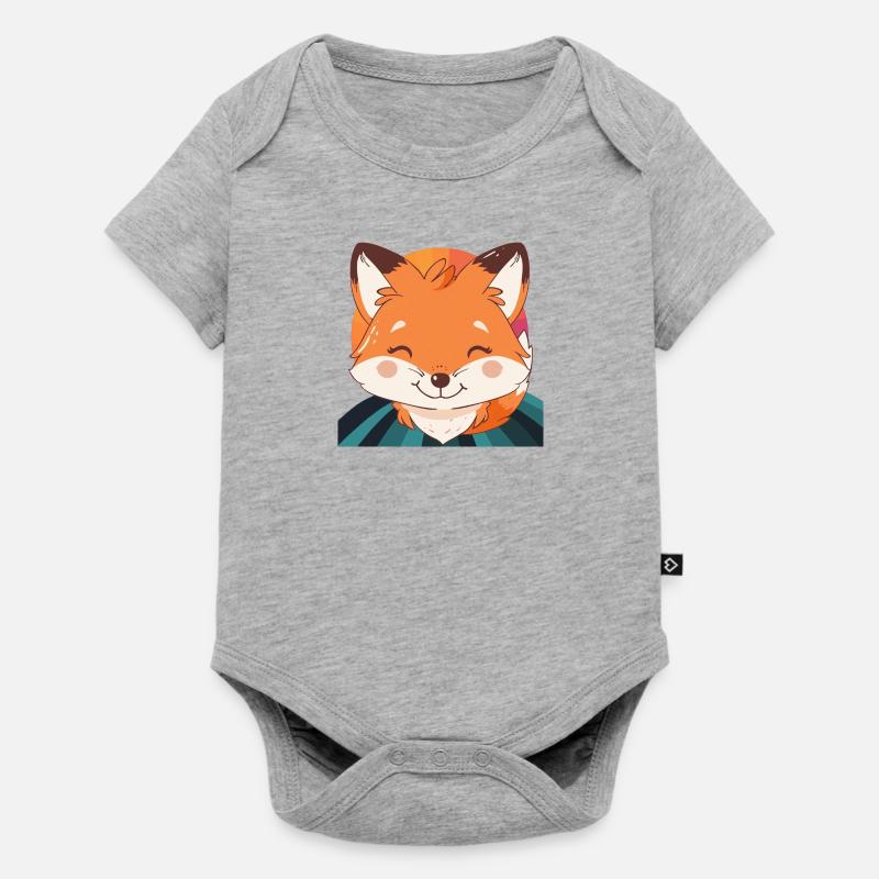 Fuchs Fox Waldbewohner - Baby Premium Kurzarmbody - Grau meliert