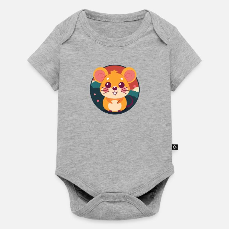 Mäuse Mäuschen - Baby Premium Kurzarmbody - Grau meliert