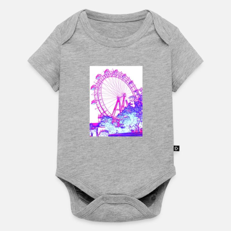 Grande roue Vienne en rose & blanc - Body à manches courtes Premium Bébé - gris chiné