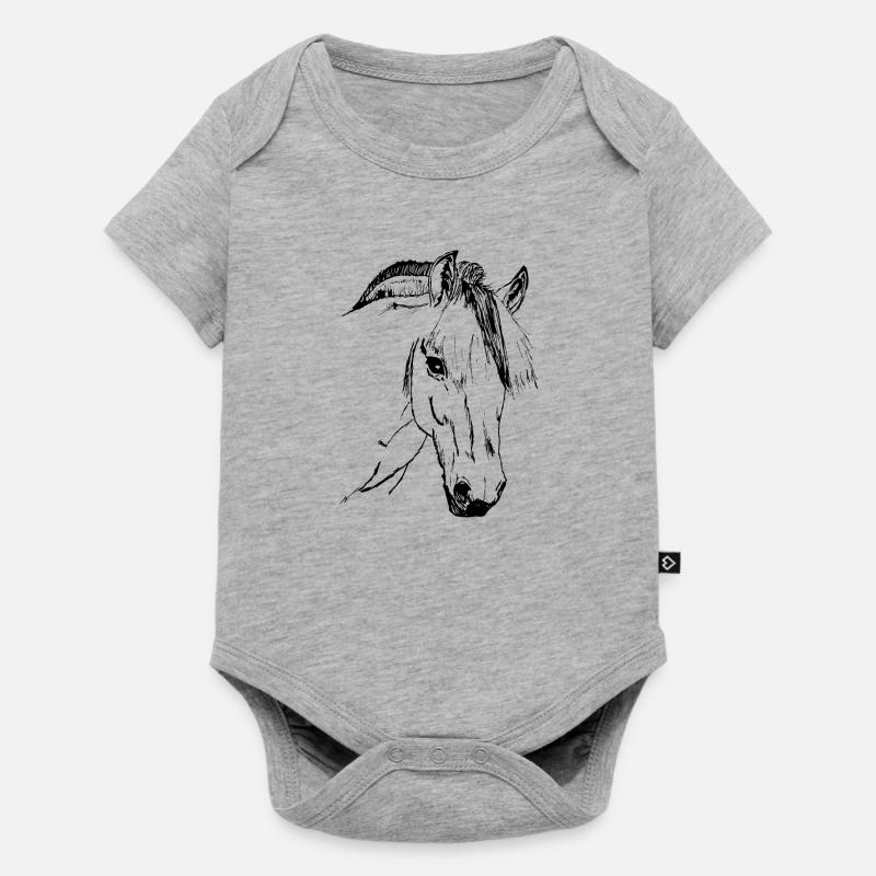 Fjordpferd, Norweger, Pony - Baby Premium Kurzarmbody - Grau meliert