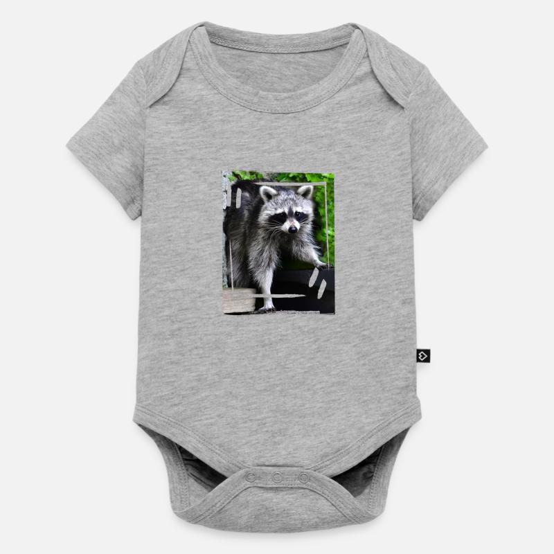 Vacker tvättbjörn - Baby Premium kortärmad bodysuit - gråmelerad