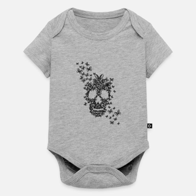 PiexSu - plotter file Butterflyskull - Baby Premium short-sleeve bodysuit - heather grey