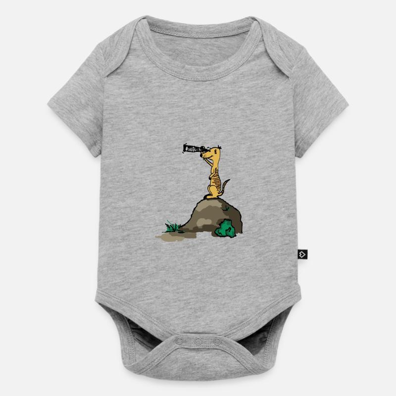 erdmaennchen comic - Baby Premium Kurzarmbody - Grau meliert