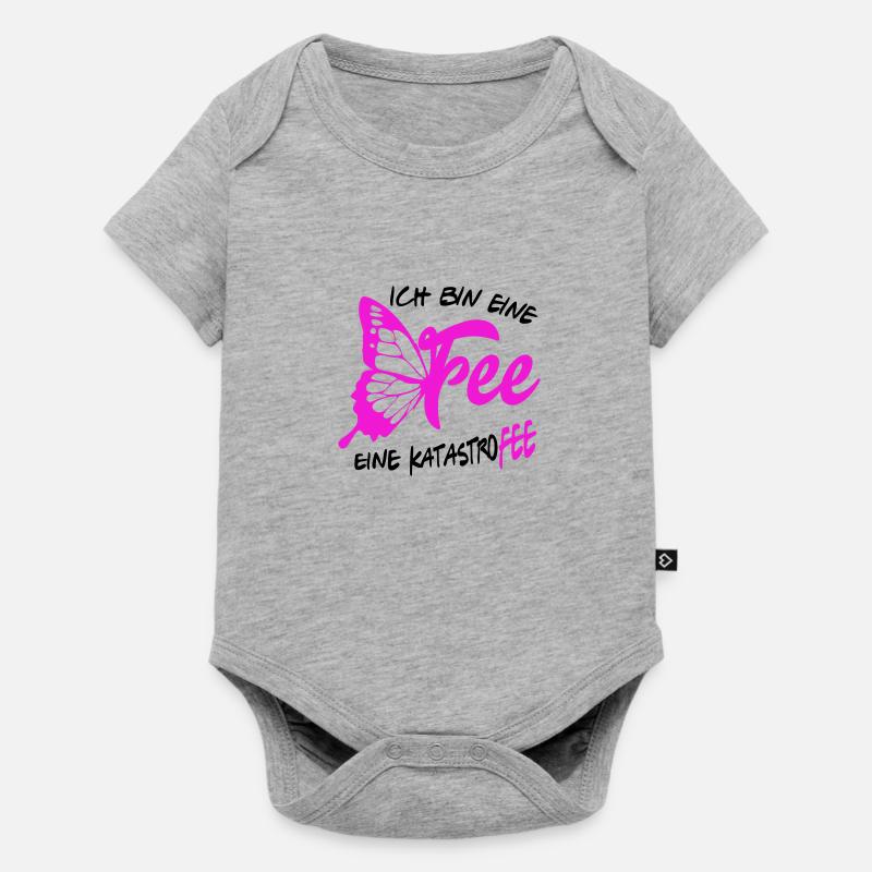 Katastrofee Fee Märchen Mädchen Elfe - Baby Premium Kurzarmbody - Grau meliert