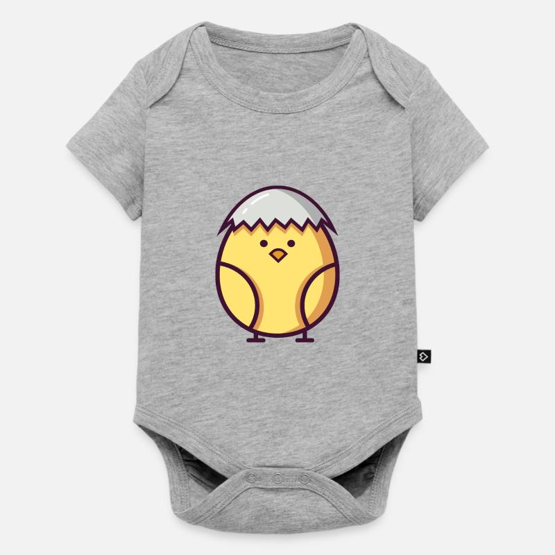 cute easter chick hatched recently - Baby Premium short-sleeve bodysuit - heather grey
