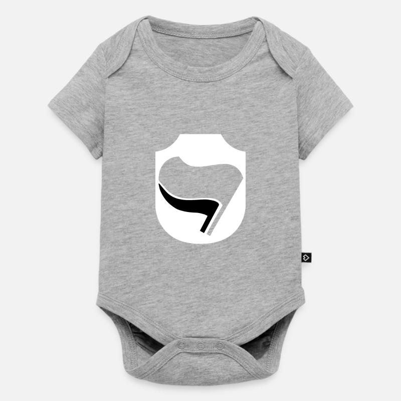 Rouge sur l'icône du drapeau antifa rouge - Body à manches courtes Premium Bébé - gris chiné