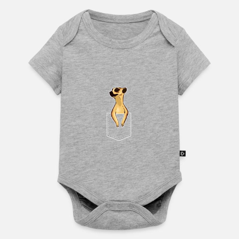 Erdmännchen - Baby Premium Kurzarmbody - Grau meliert