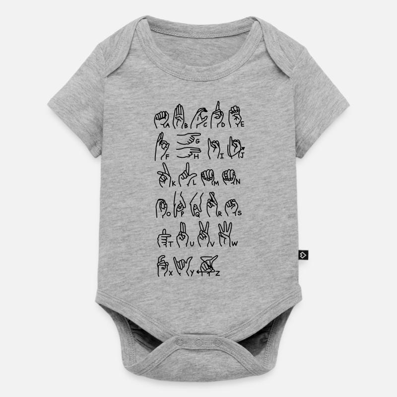 Gebärdensprache - Baby Premium Kurzarmbody - Grau meliert