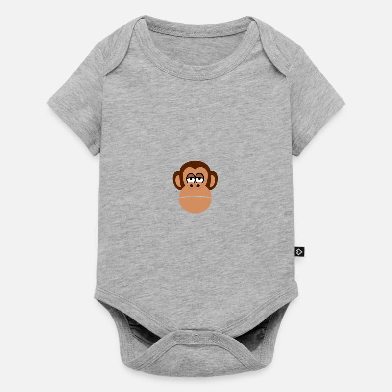 Funny Monkey Head - Monkey - Monkey - Monkeys - Baby Premium short-sleeve bodysuit - heather grey
