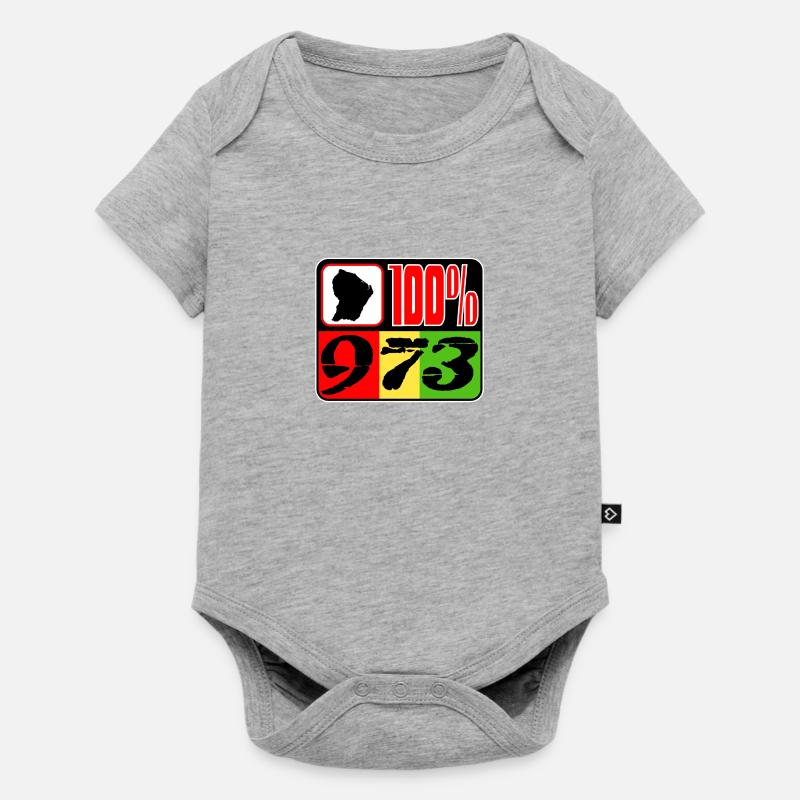 100% 973 Guyane - Body à manches courtes Premium Bébé - gris chiné