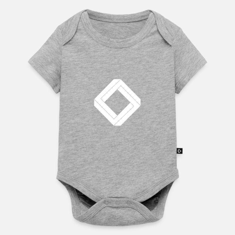 carré impossible blanc design - Body à manches courtes Premium Bébé - gris chiné