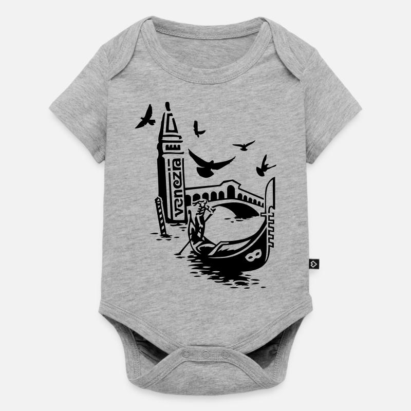 Venise - Body à manches courtes Premium Bébé - gris chiné