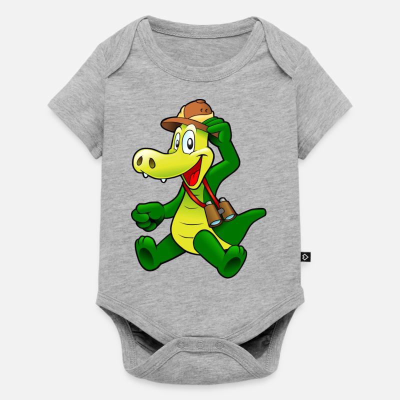 crocodile - Body à manches courtes Premium Bébé - gris chiné