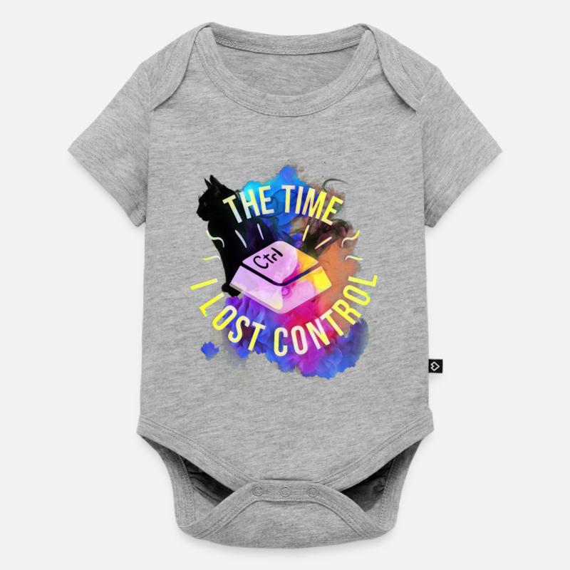 Le temps sans contrôle Ctrl Art Design - Body à manches courtes Premium Bébé - gris chiné