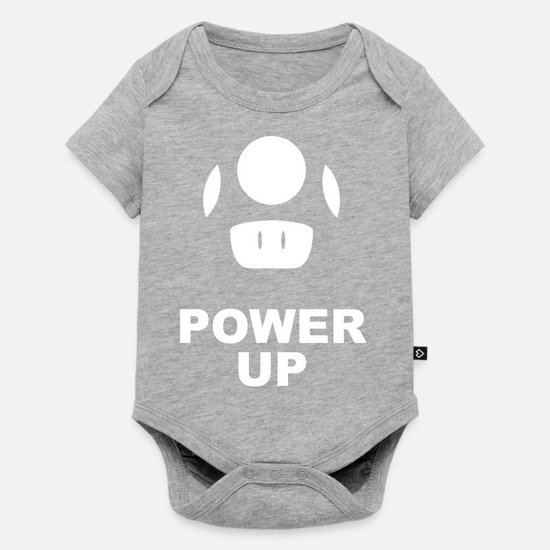 POWER UP - Body à manches courtes Premium Bébé - gris chiné