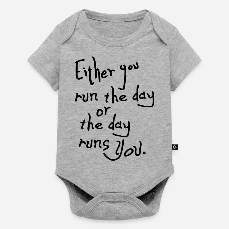 Le jour où vous dirige citations - Body à manches courtes Premium Bébé - gris chiné
