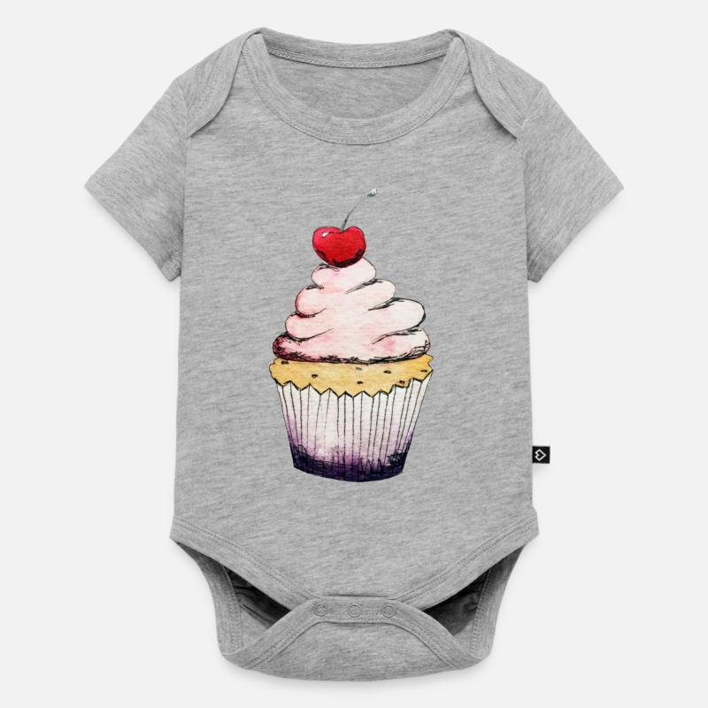 Petit gâteau aux cerises - Body à manches courtes Premium Bébé - gris chiné