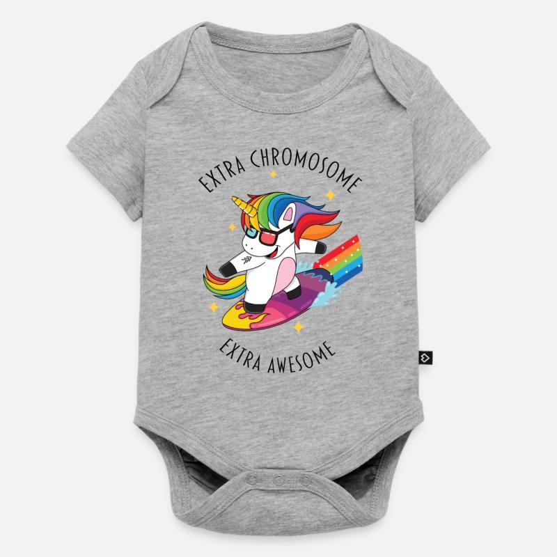 extra chromosome extra awesome - Baby Premium Kurzarmbody - Grau meliert
