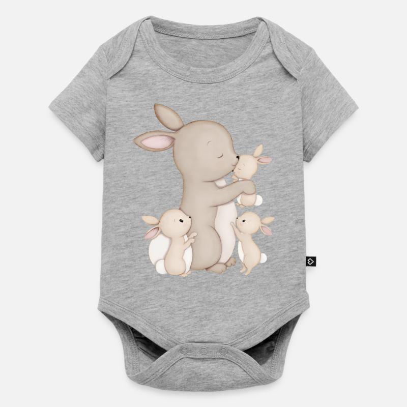 lapins mignons - Body à manches courtes Premium Bébé - gris chiné