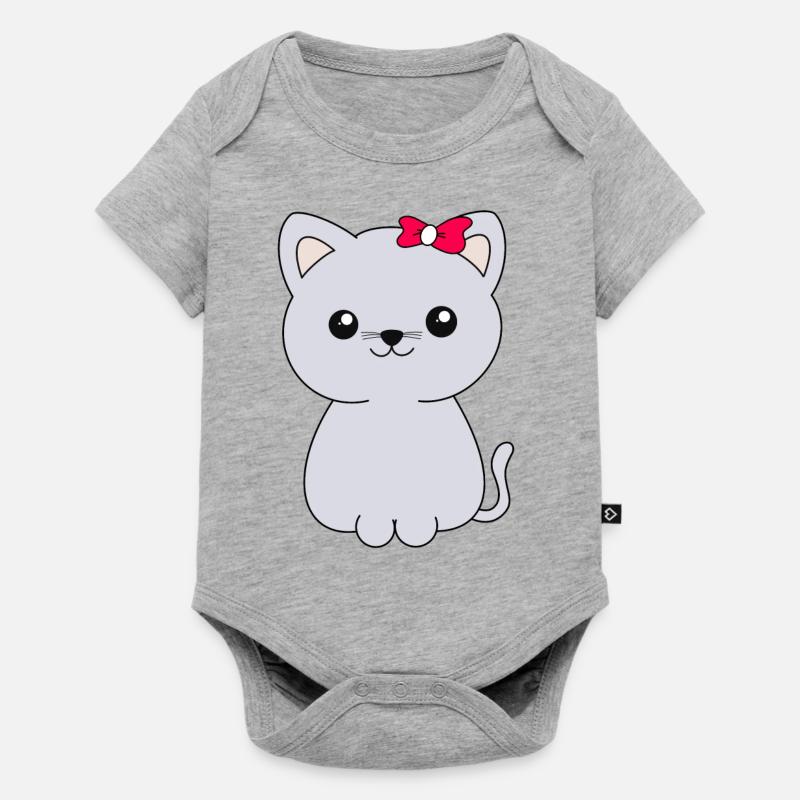 Chat - Body à manches courtes Premium Bébé - gris chiné