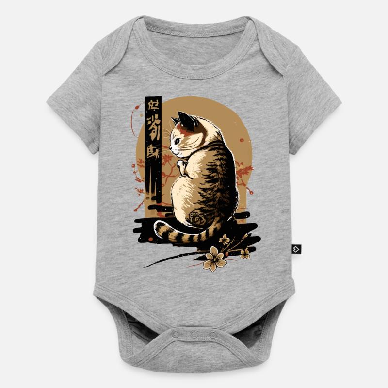 neko neko10 - Body à manches courtes Premium Bébé - gris chiné