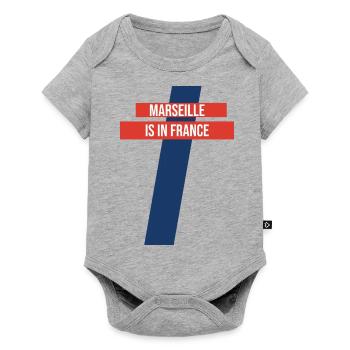 Tablier de cuisine Marseille - Body à manches courtes Premium Bébé - gris chiné - Devant