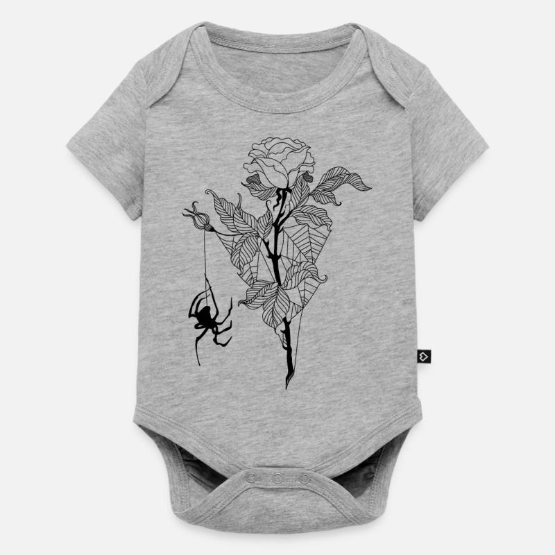 Rose araignée - Body à manches courtes Premium Bébé - gris chiné