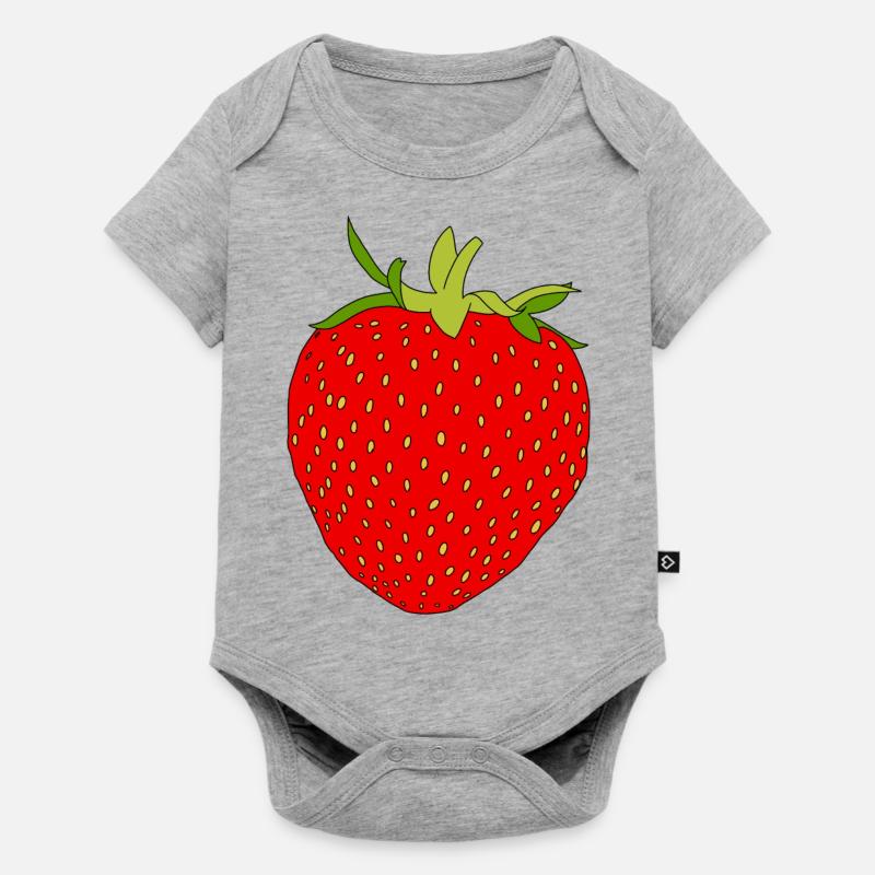 Fraise - Body à manches courtes Premium Bébé - gris chiné
