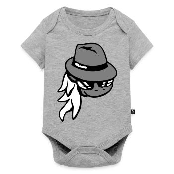 Cheval Gangster Chapeau Lunettes de soleil Criminal Cool - Body à manches courtes Premium Bébé - gris chiné - Devant