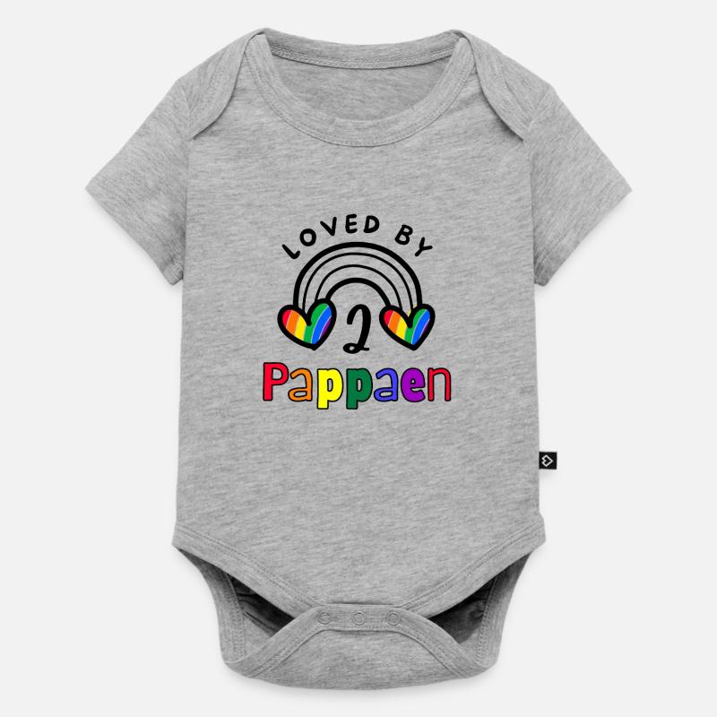 Aimé par deux Pappaen – Fierté dès la naissance - Body à manches courtes Premium Bébé - gris chiné