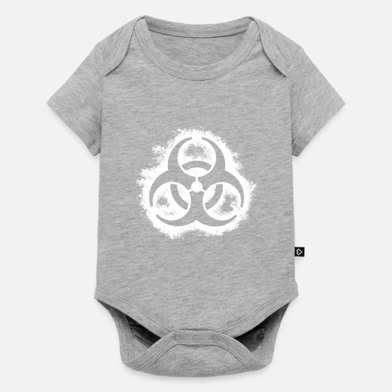 Contour des risques bio blanc - Body à manches courtes Premium Bébé - gris chiné