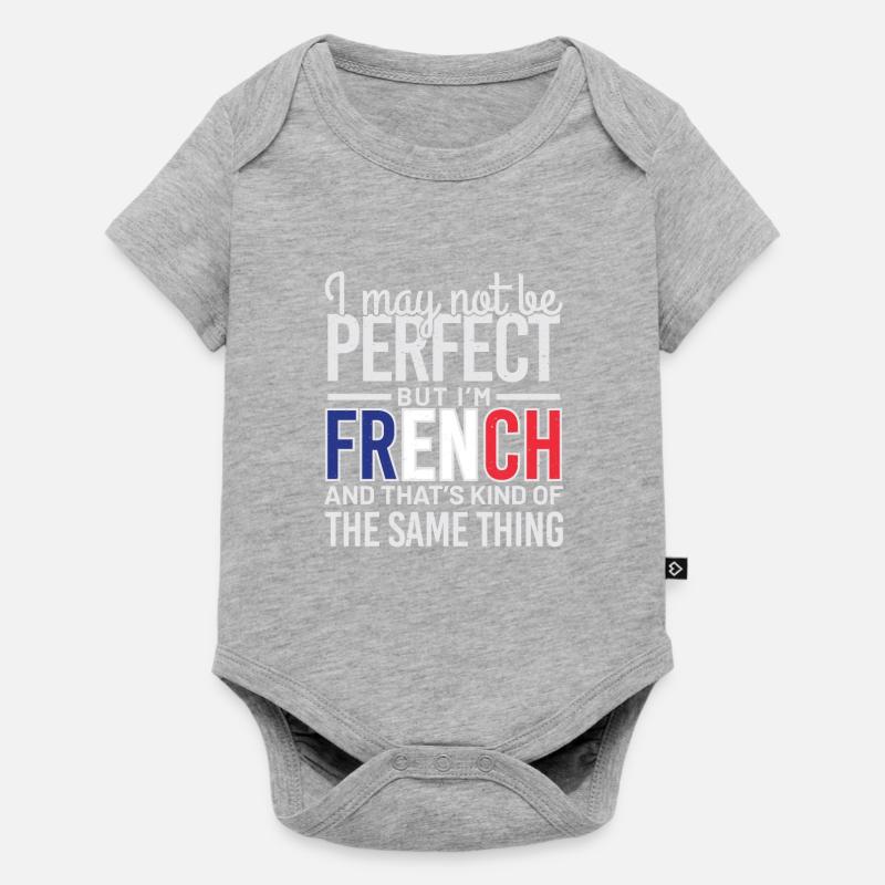pas parfait mais français - Body à manches courtes Premium Bébé - gris chiné