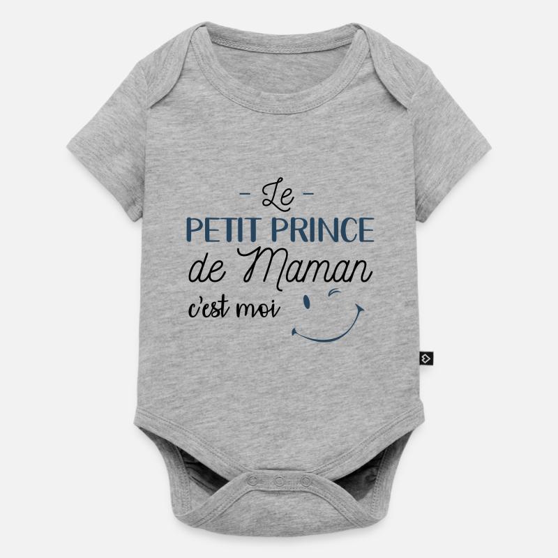 Petit prince de maman - Body à manches courtes Premium Bébé - gris chiné