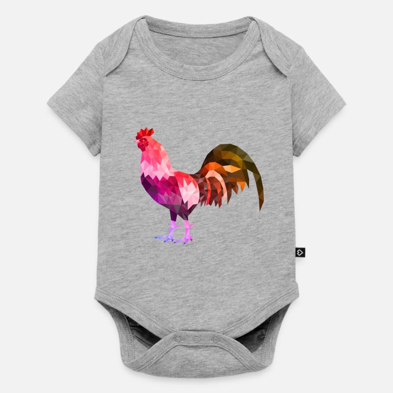 coq polygon coloré coq coq - Body à manches courtes Premium Bébé - gris chiné