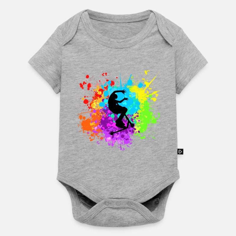 Freestyle-Roller - Baby Premium Kurzarmbody - Grau meliert