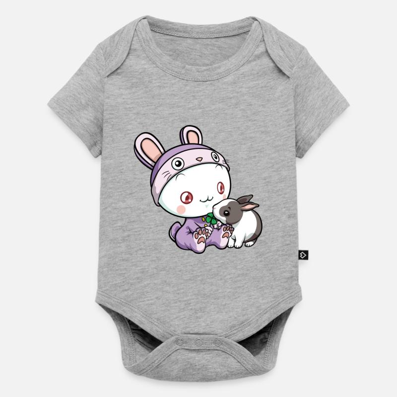 Puni-Trèfle - Body à manches courtes Premium Bébé - gris chiné