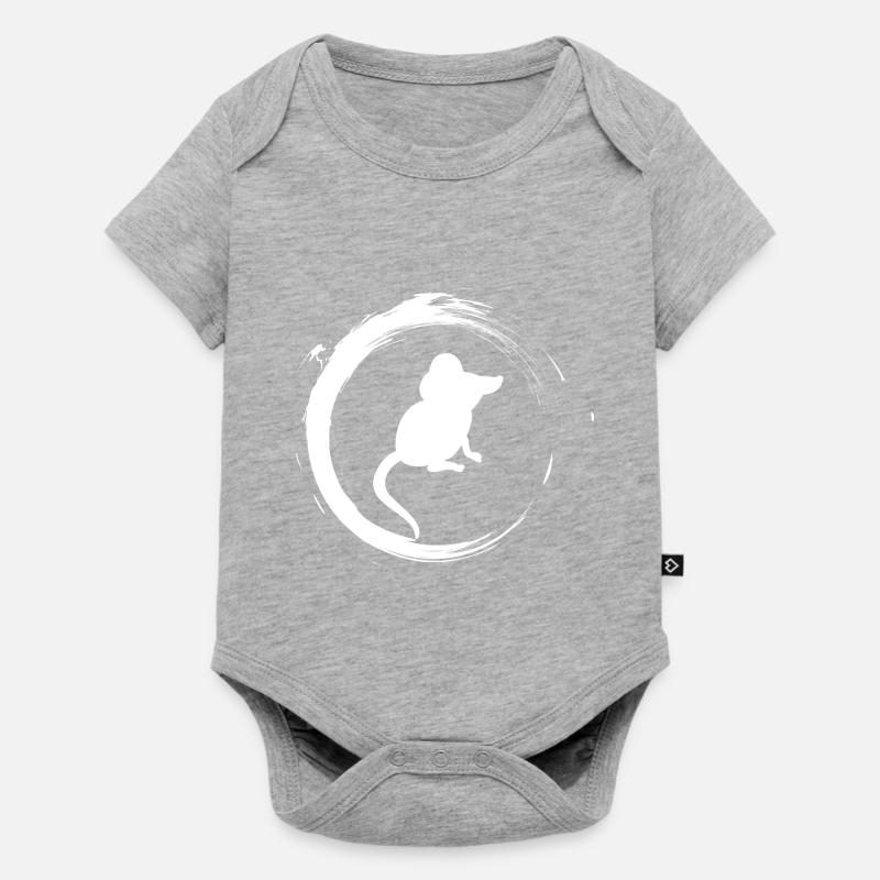 souris - Body à manches courtes Premium Bébé - gris chiné