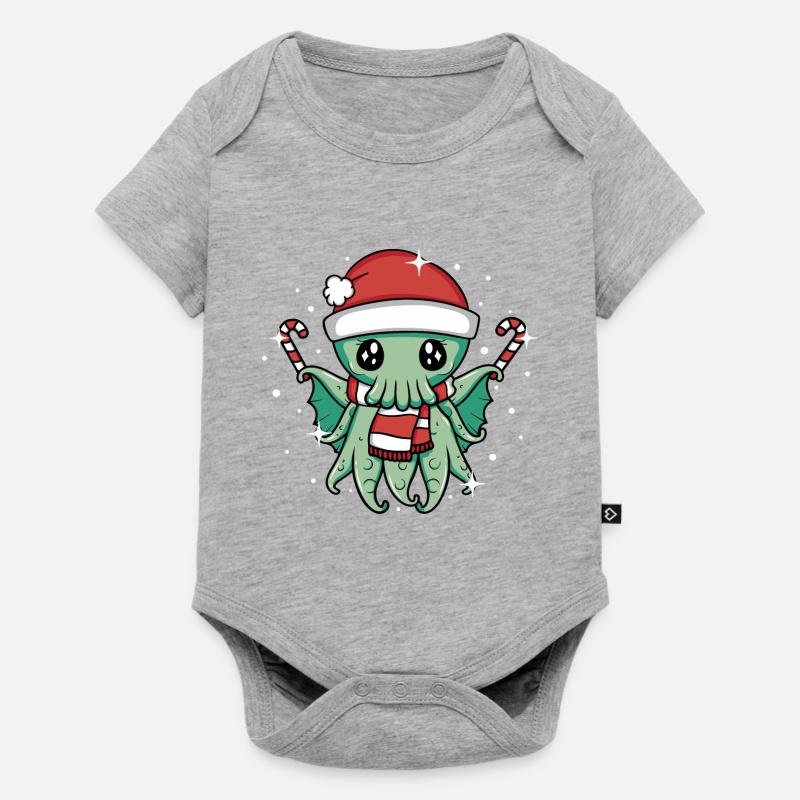 Noël Cthulhu - Body à manches courtes Premium Bébé - gris chiné