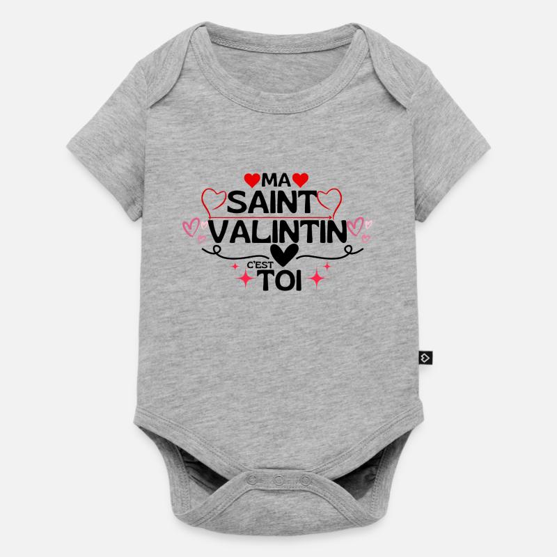Ma Saint-Valentin, C'est Toi ! - Body à manches courtes Premium Bébé - gris chiné
