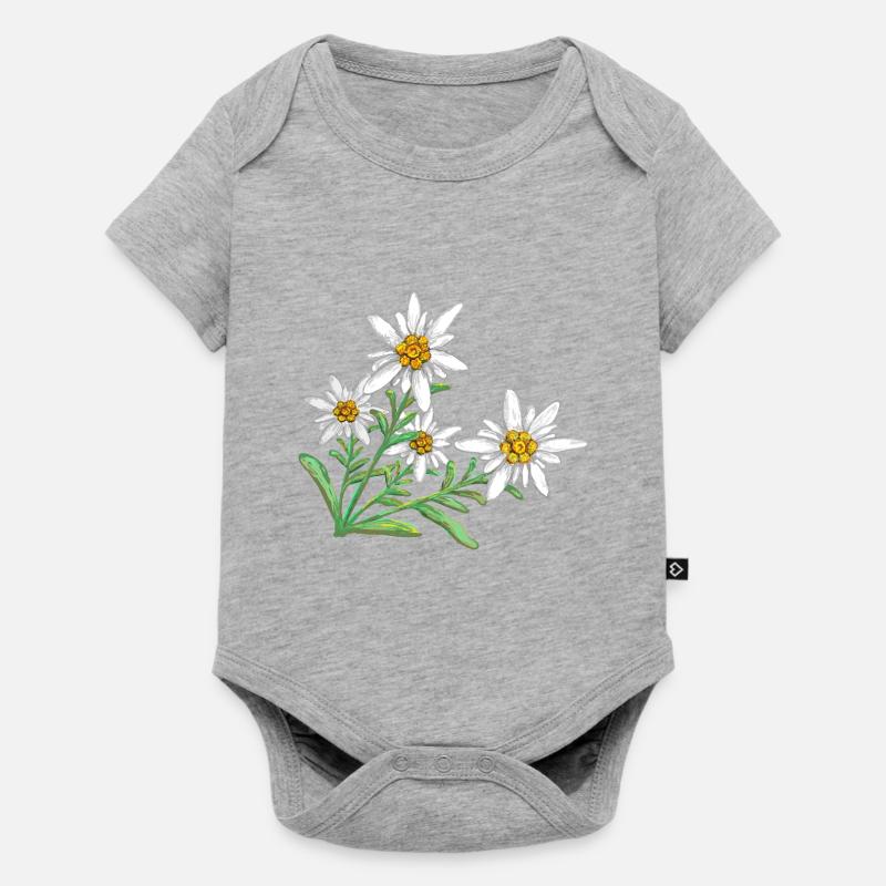 Edelweiss dans les Alpes - Body à manches courtes Premium Bébé - gris chiné