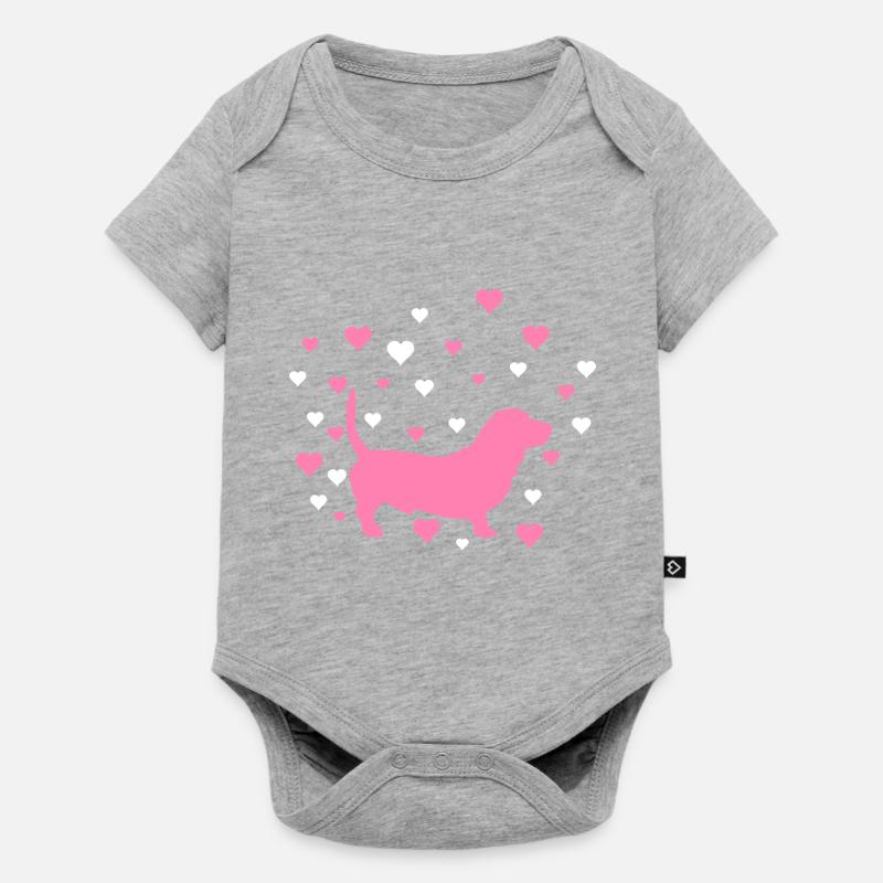teckel - Body à manches courtes Premium Bébé - gris chiné