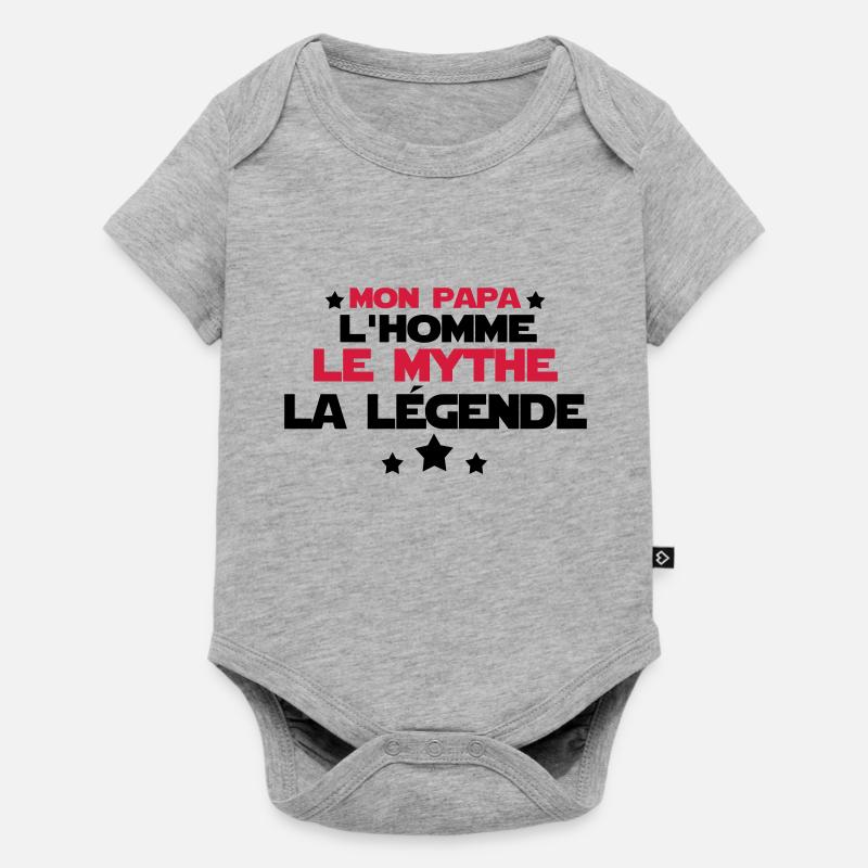mon papa - Body à manches courtes Premium Bébé - gris chiné